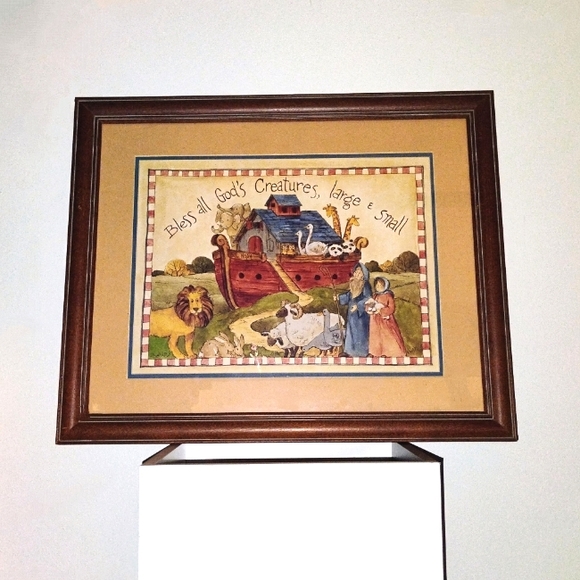 Local Artisan Creation Other - EUC Noah's Ark Wood Framed Wall Art One Of A Kind With Wire Hanger Large